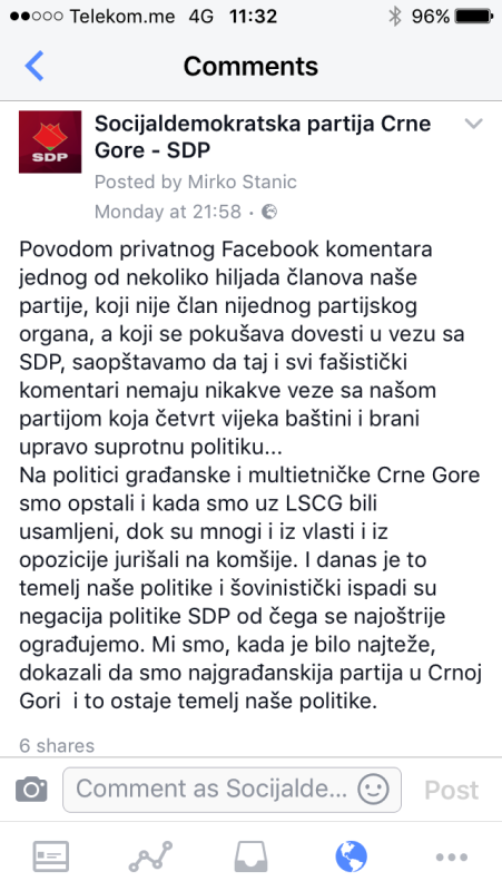 sdp reagovanje