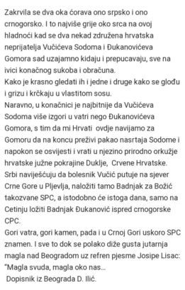 Наследници Анта Павелића подржавају Ђукановића, како би Црну Гору вратио у „природно окружење“ Црвеној Хрватској