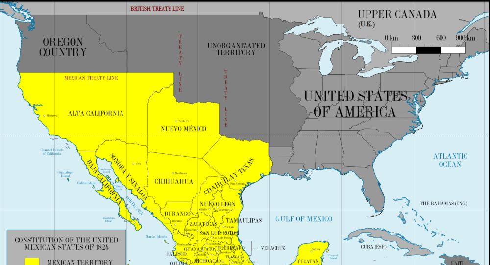 Карта сша и мексики до войны с сша